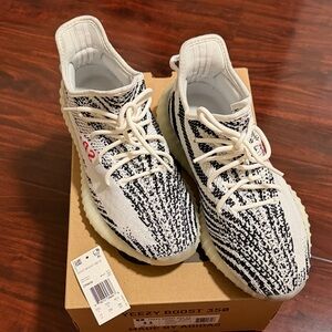 Adidas Yeezy Boost 350 V2 Black and White with Red Detail